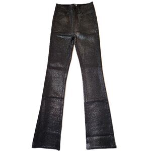 Paige Manhattan Bootcut Glitter Pants Black Silver Women’s 26 NWOT